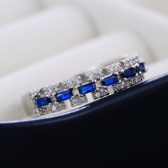 🍁 Dainty Gems Full Around Zircon Trendy Eternity Fashion Rings for Women, PD460 - Picture 3 of 7